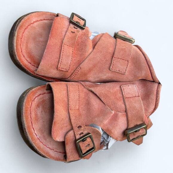 A.S.98 Tavon Leather Slide Sandals Orange Suede Buckle Eur Size 38 Boho Comfort - Picture 12 of 14